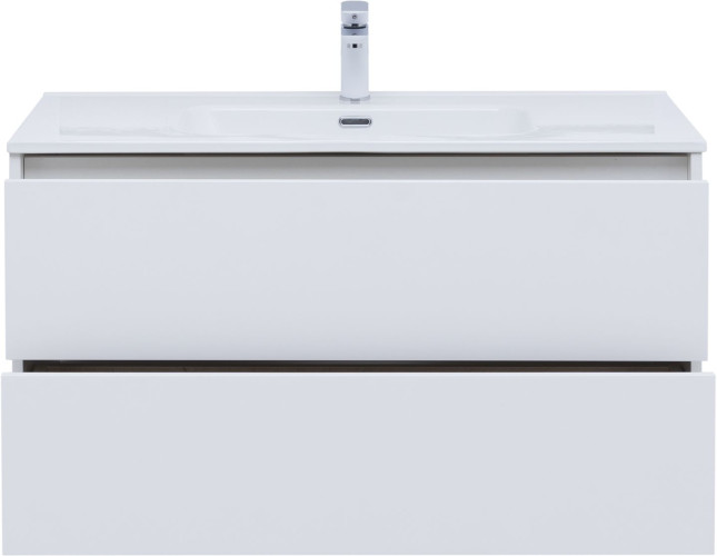 Тумба под раковину Aquanet Lino 100 (Flat) белый глянец