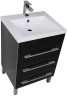 Тумба под раковину Aquanet Верона 58 черный (напольная 3 ящика)
