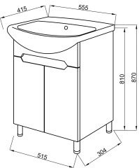 Комплект в ванную Ceruttispa тумба Ломбардия 55 с умывальником "Изео 55"