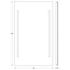 Зеркало настенное с 2-мя встроенными LED-светильниками Ledline EVOFORM 60х100 см, BY 2123