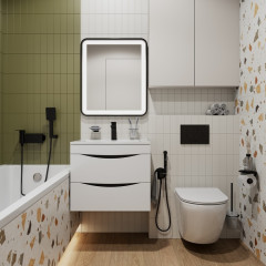 Клавиша смыва Iddis Unifix, черная (UNI02MBi77)