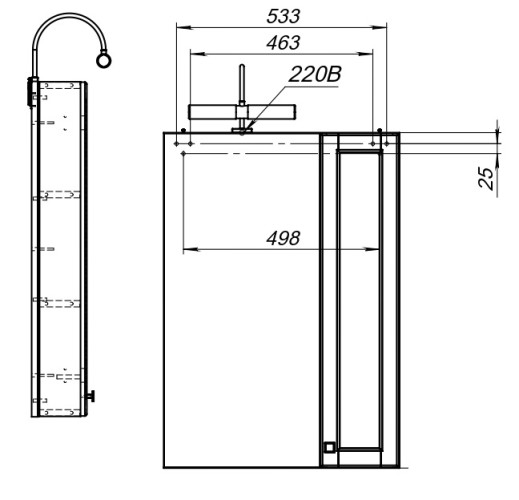 Зеркало-шкаф Aquanet Эрвин 60 белый