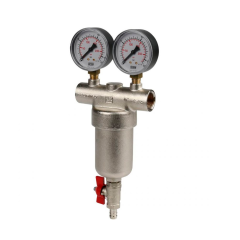 Фильтр сетчатый Itap муфтовый с 2 манометрами и спускником ART 189 3/4&quot;