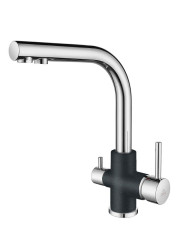 Смеситель для кухни Paulmark ESSEN, черный металлик-хром, 213011-BLMCR, Paulmark