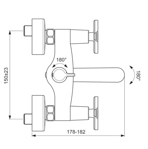 Настенный смеситель для ванны и душа VIDIMA ART, с керамическим переключателем