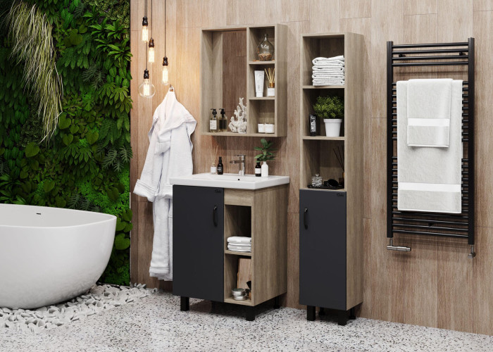 Тумба напольная Onika Тимбер 60.01 серый мат./дуб сонома (106116)