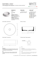 White Ceramic Slim, накладная круглая раковина Ø40x13h см, цвет белый глянцевый