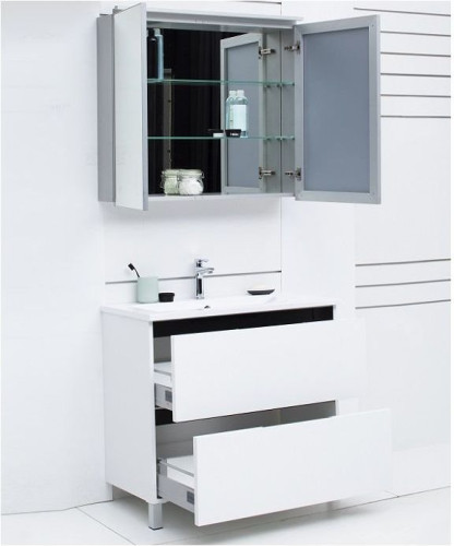 Зеркало-шкаф De Aqua 90 серебро