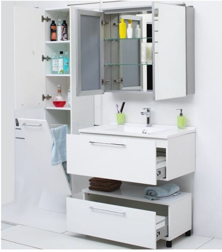 Зеркало-шкаф De Aqua 90 серебро