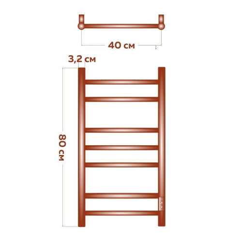 Полотенцесушитель электрический (лесенка) Bauedge Stil DB-0036, 40x80 см
