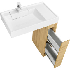 Тумба под раковину Aquaton Лондри 80 без фасада, Дуб Сантана (1A267101LH0C0)