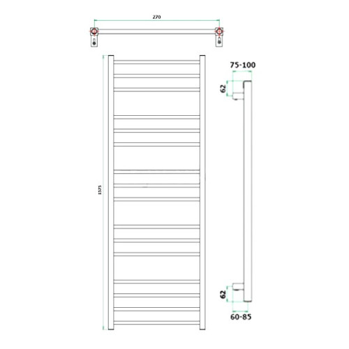 Водяной полотенцесушитель Grota Eco Classic 30х157
