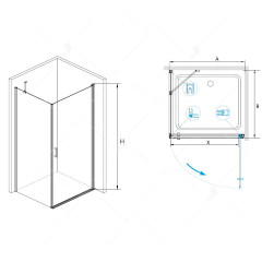 Душевой уголок RGW LE-34 (LE-03 + Z-14) арт. 06123482-11