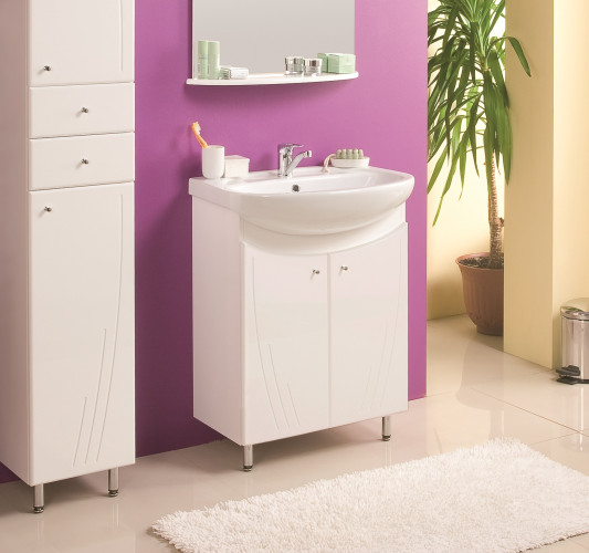 Тумба под раковину AQUATON МИНИМА Н 65 напольная, белая (1A104201MN010)