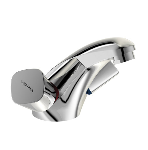 BA243AA QUADRO Двурукоятковый смеситель для умывальника, литой корпус без отверстия под штангу донного клапана, система монтажа EASY-FIX