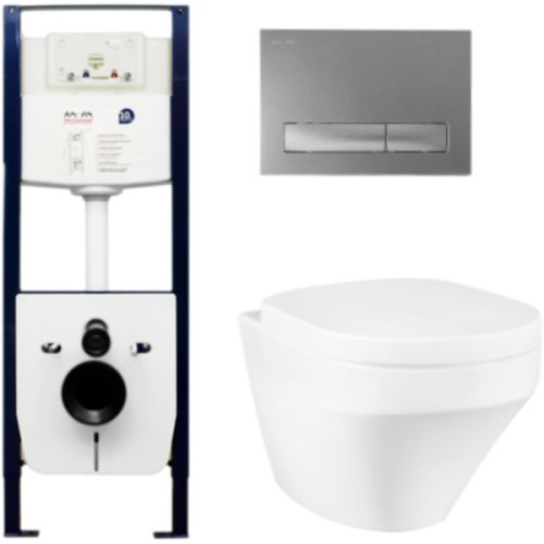 Комплект унитаза AM PM Inspire C501738WH с инсталляцией I012702 и клавишей I014131
