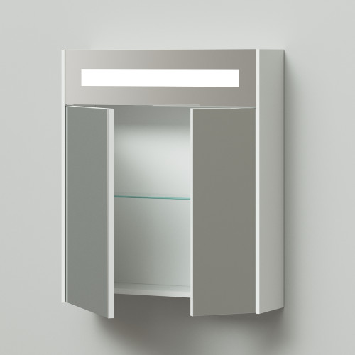 Зеркальный шкаф Итана Mia 65 (650х182х760) с подсветкой, белый глянец (761635)