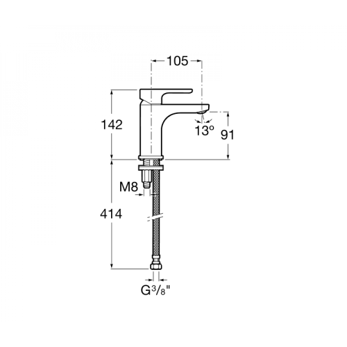 Смеситель для раковины L20 без донного клапана, (75A3E09C0M)
