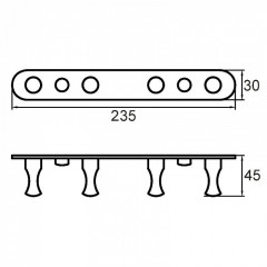 Планка с крючками Milardo , четверная (002SM40M41)