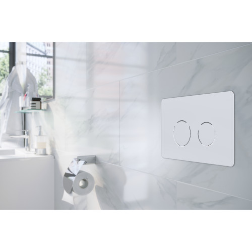 Кнопка смыва Azario 24.7х2.4х16 , пластик, цвет Белый (AZ-8200-0085/AZ-P57-0130)