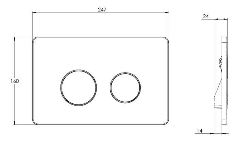 Кнопка смыва Azario 24.7х2.4х16 , пластик, цвет Белый (AZ-8200-0085/AZ-P57-0130)