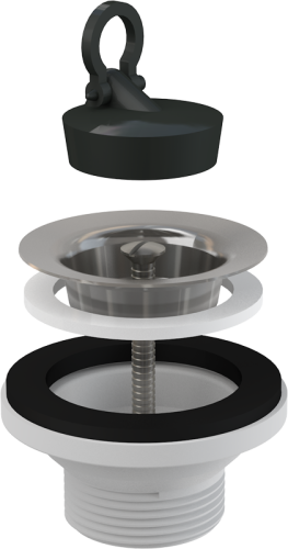 Водослив для раковины Alcadrain 5/4" с нержавеющей peшeткой, 63 мм (A31)