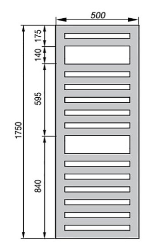 Полотенцесушитель Zehnder Metropolitan Spa METE-180-050/ID