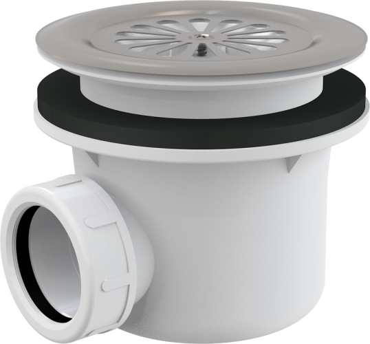 Сифон для душевого поддона Alcadrain с нержавеющей решеткой (A48)