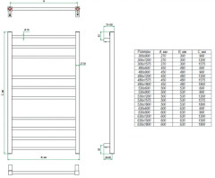 Полотенцесушитель водяной GROTA ECOCLASSIC 480x900