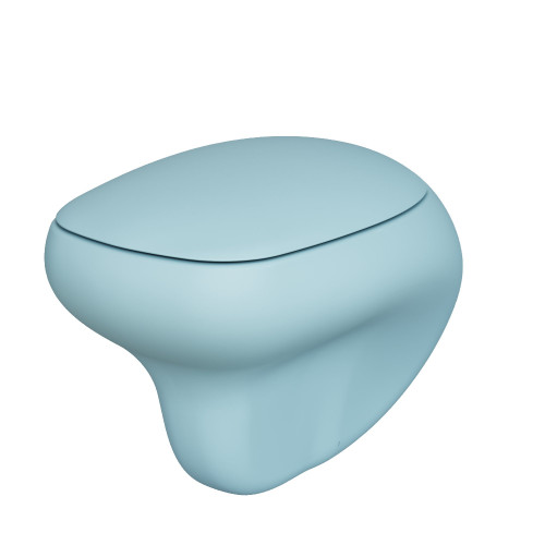 Унитаз Diamond 123T20801R (530*405*375) ГОЛУБОЙ МАТОВЫЙ подвесной БЕЗОБОДКОВЫЙ с толстой крышкой