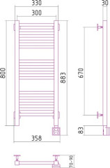 Электрический полотенцесушитель Сунержа Модус 800х300