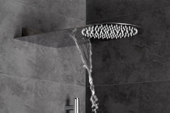 AQG, консольная душевая головка FLOWR2 50x25 см, 2 режима: дождь и каскад, цвет хром