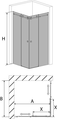 Душевой уголок Avek Berg A 10554 80x120x190
