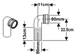 Колено для унитаза Geberit Черный (366.061.16.1)