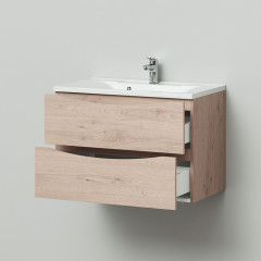 Тумба Итана Мишель 80 792х444х550 подвесная с раковиной Milena 80 Сосна фактурная натуральная (CS00080620)