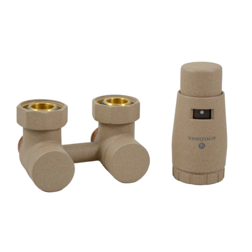 Комплект Schlosser: эксклюзивный узел подключения 50 мм угловой с термоголовой 3/4 x 22x1,5, Ral