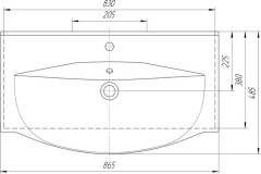 Тумба с раковиной Венеция Forte 85 напольная белый (2 ящика, ум. Элвис 85)