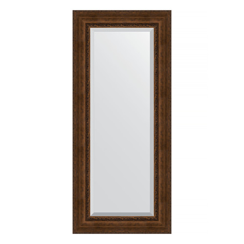 Зеркало настенное с фацетом EVOFORM в багетной раме состаренная бронза, с орнаментом, 67х152 см, BY 3559