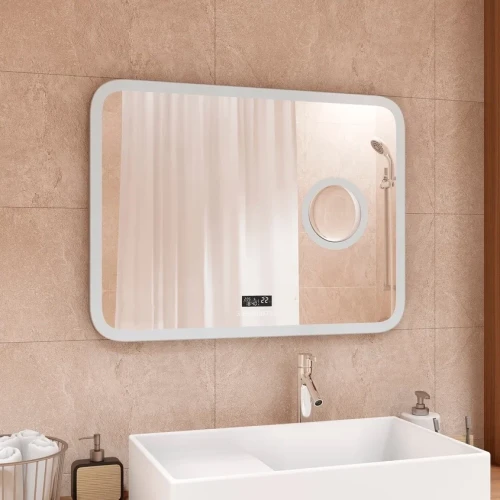 Зеркало Континент Bliss Led 800х700 с увеличительным Зеркало Континентм, часами