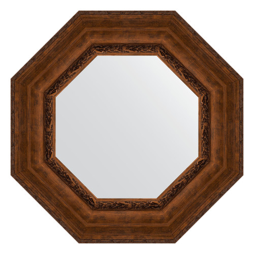 Зеркало настенное Octagon EVOFORM в багетной раме состаренная бронза с орнаментом, 62,6х62,6 см, BY 3859
