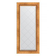 Зеркало настенное с гравировкой EVOFORM в багетной раме римское золото, 56х126 см, BY 4060