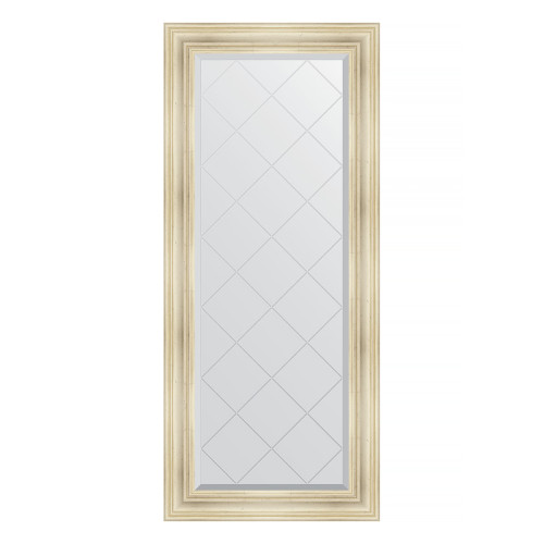 Зеркало настенное с гравировкой EVOFORM в багетной раме травленое серебро, 69х158 см, BY 4160