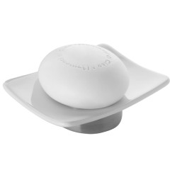 Gedy Petunia, настольная керамическая мыльница, цвет хром - белая керамика