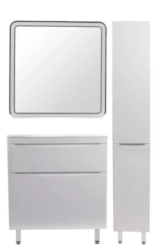 Тумба напольная Style Line Бергамо мини 80 (2 ящ.) Люкс антискрейтч белый, PLUS