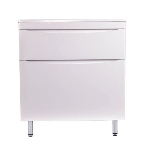 Тумба напольная Style Line Бергамо мини 80 (2 ящ.) Люкс антискрейтч белый, PLUS