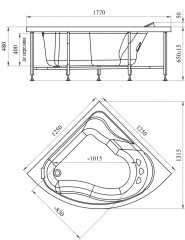 Акриловая ванна Vannesa Альтея 125x125 с гидромассажем