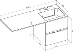 Тумба с раковиной Aquanet Алвита 120 R капучино