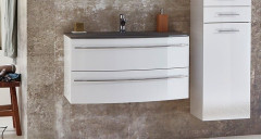 Marlin 3040city, тумба под керамическую раковину 120 см (2 ящика), цвет белый глянец