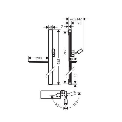 Душевая штанга Hansgrohe Unica 90 см (27640000)