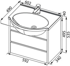 Тумба с раковиной Aquanet Лайн 60 белый